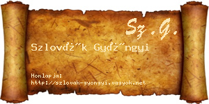 Szlovák Gyöngyi névjegykártya