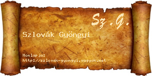 Szlovák Gyöngyi névjegykártya