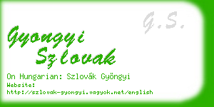gyongyi szlovak business card
