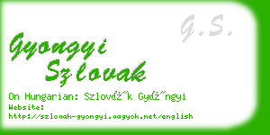 gyongyi szlovak business card